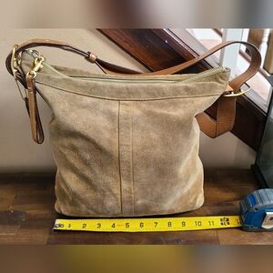 Coach Suede Olive Green Shoulder Bag 9324